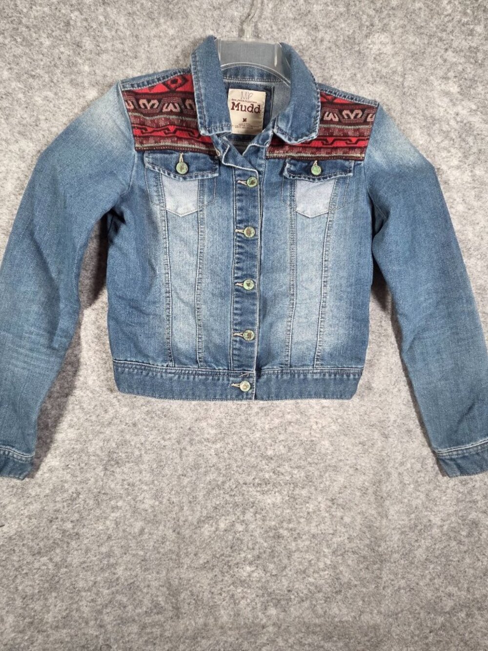 Mudd Women's Long Sleeve Denim Jacket Blue Size M